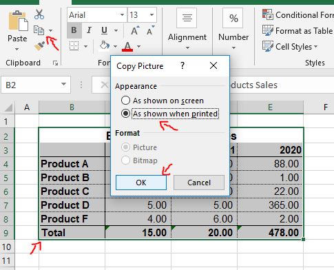 How to Export Excel Into Word as a High Quality Vector Graphic (As Shown When Printed)