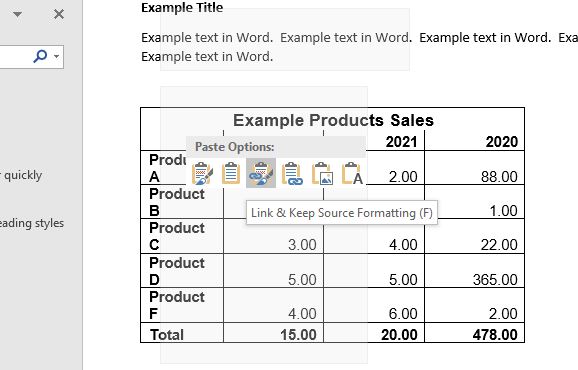 How To Convertexport Excel To Word In Highest Quality 6442