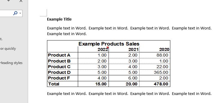 copy word table to excel merged cells